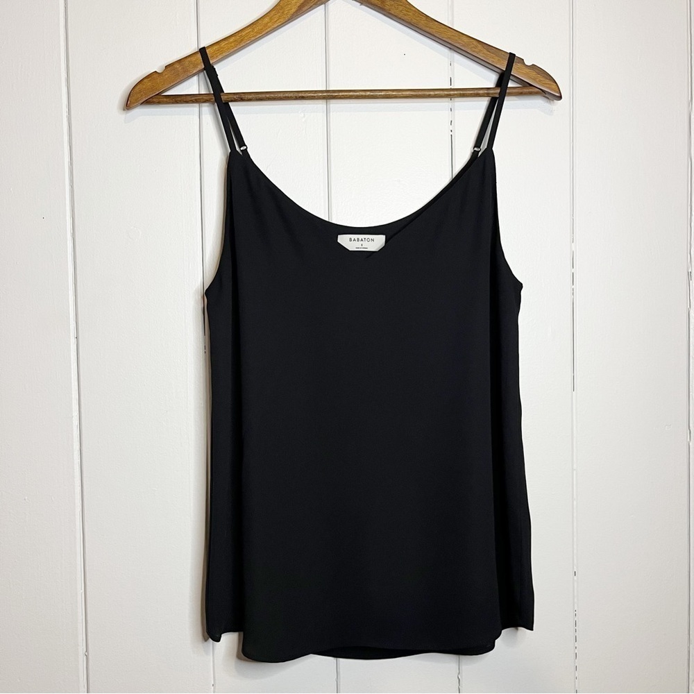 Aritzia Babaton Black V-Neck Spegheti Strap Tank Top. Size Small.